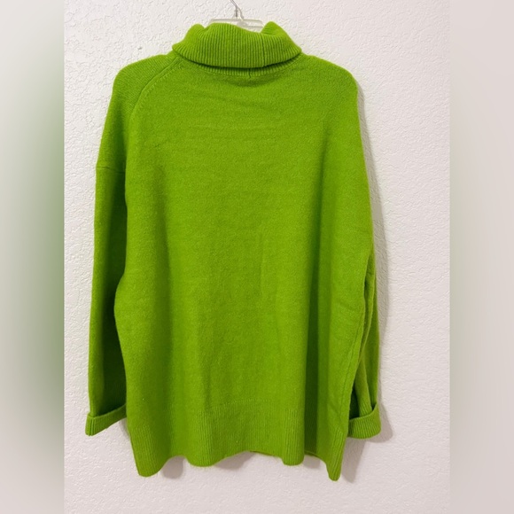 Zara Sweaters - Zara Bright Green Turtleneck Soft Oversized Sweater Size Medium